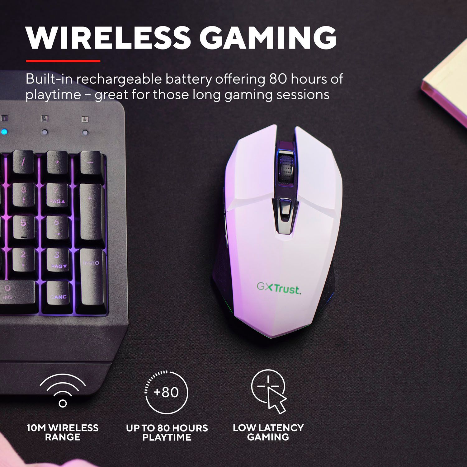 GXT 110W Felox Illuminated Wireless Gaming mouse White