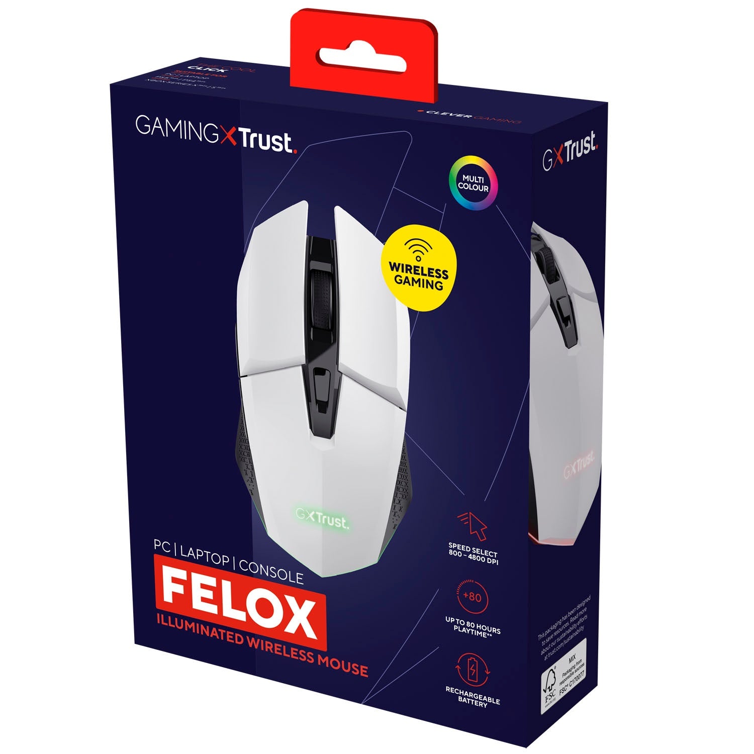 GXT 110W Felox Illuminated Wireless Gaming mouse White