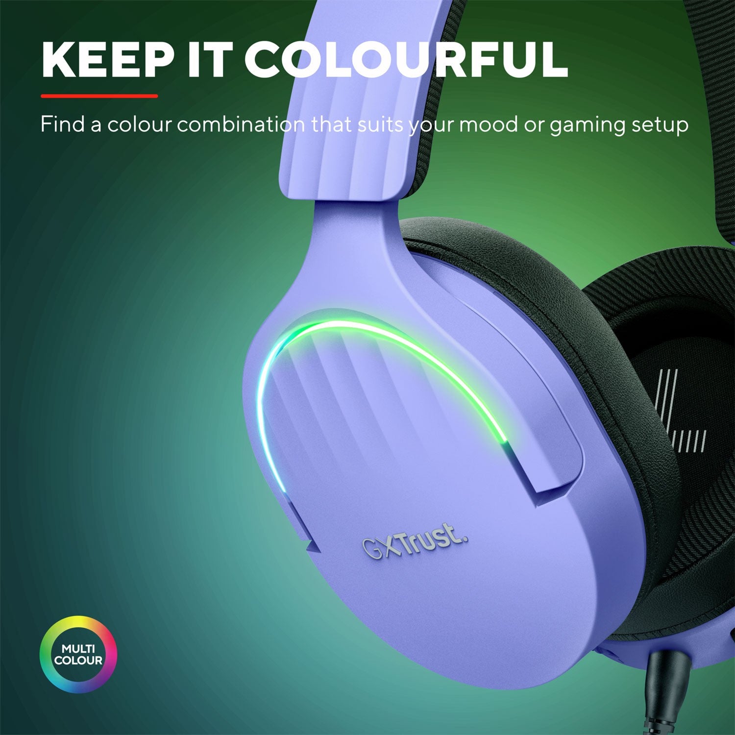 GXT 490P Fayzo Gaming Headset 7.1 USB Eco Purple