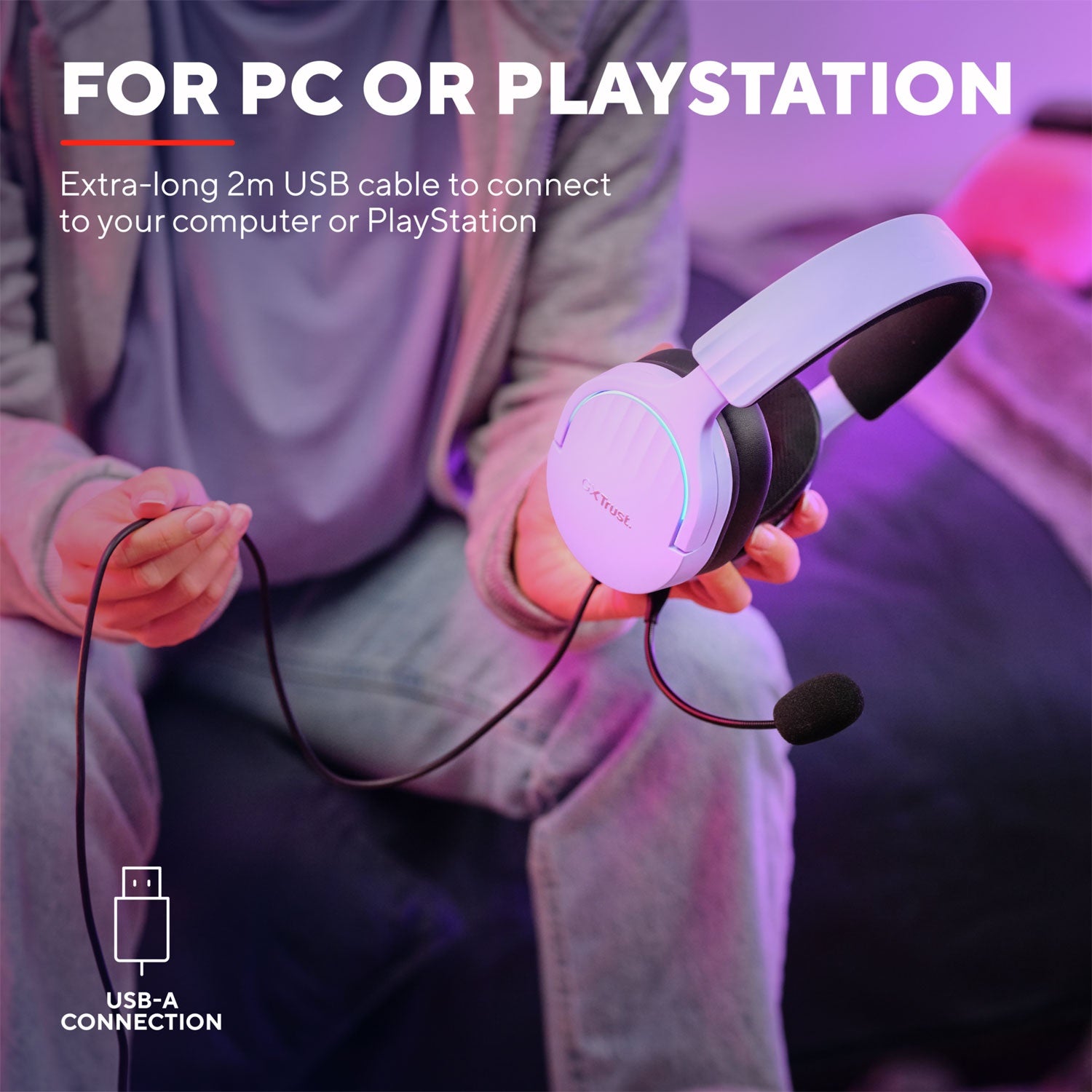 GXT 490P Fayzo Gaming Headset 7.1 USB Eco Purple