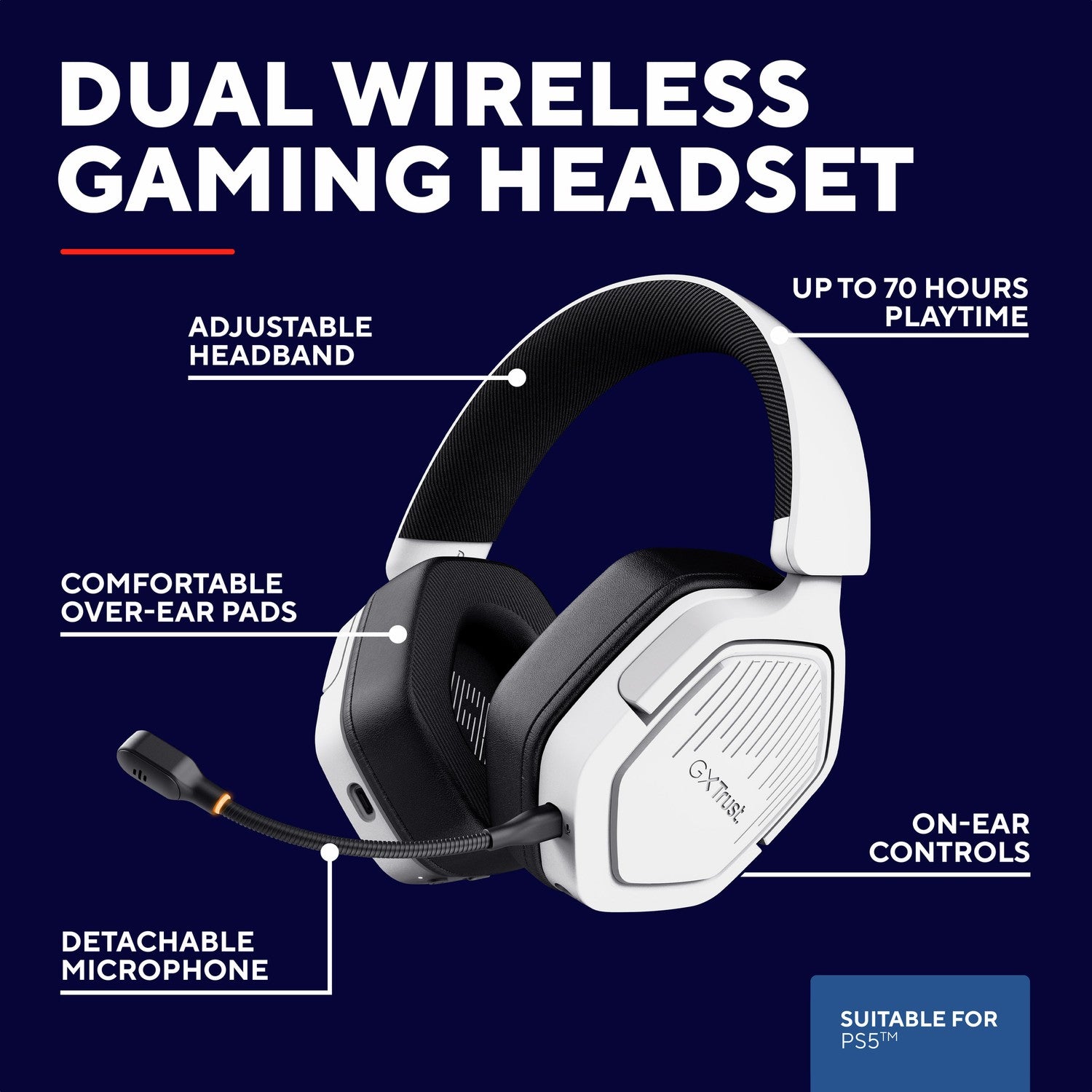 GXT 493PS Carus Wireless gaming headset PS5 White