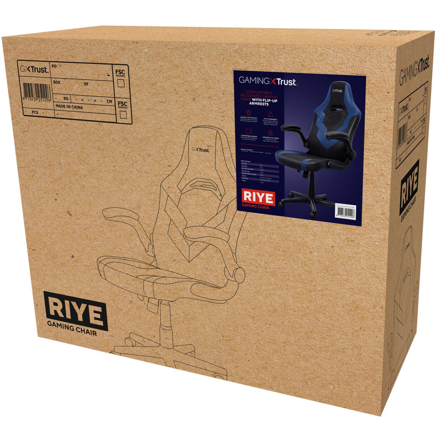 GXT 703B Riye Gaming Chair Blue