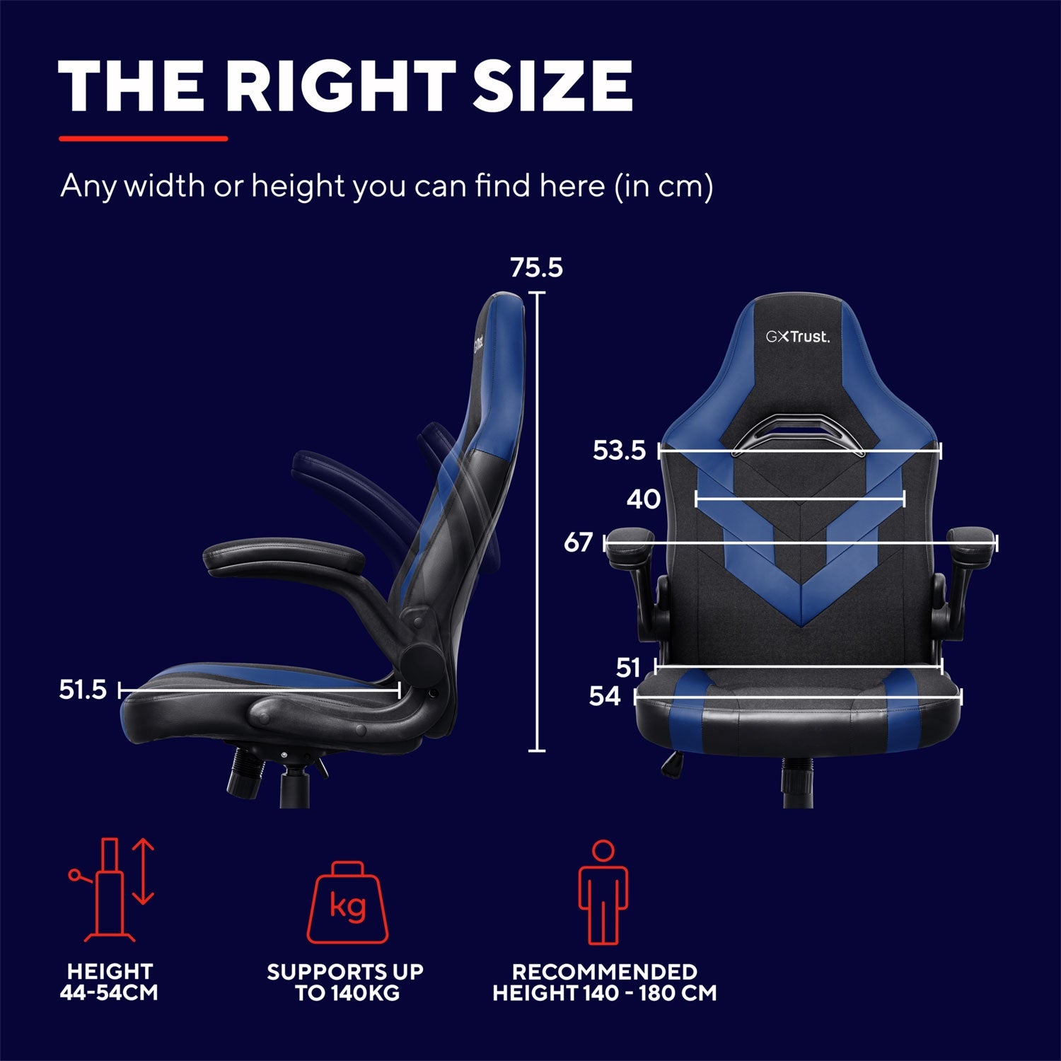 GXT 703B Riye Gaming Chair Blue