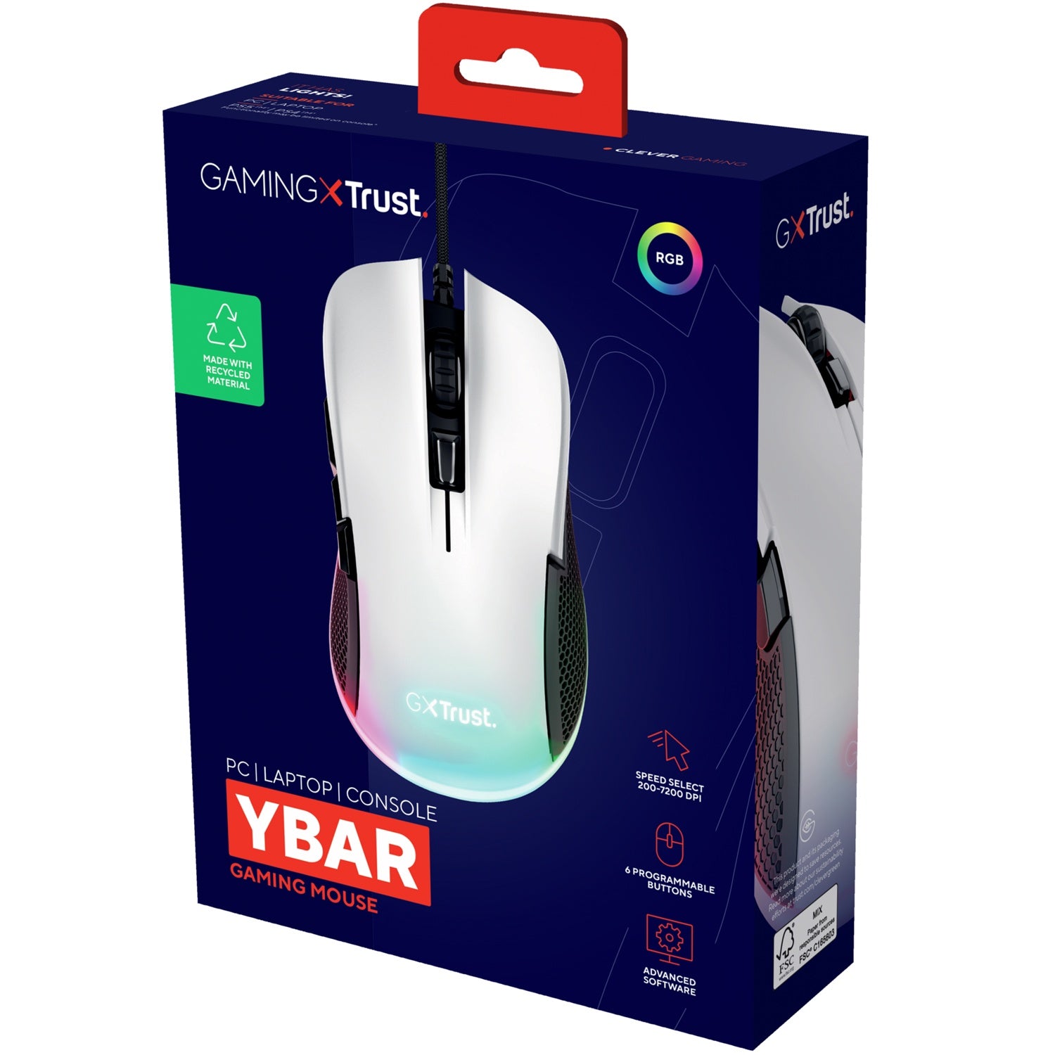 GXT 922W Ybar Gaming Mouse Eco White