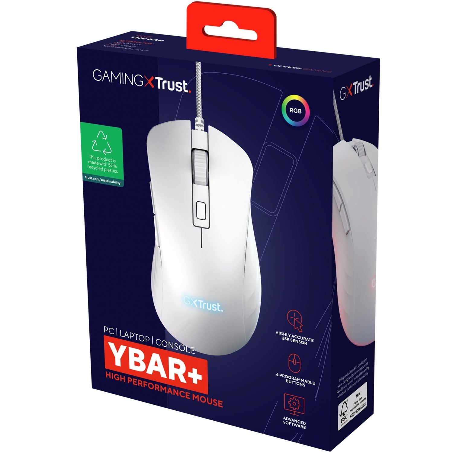 GXT 924W Ybar+ Gaming Mouse White