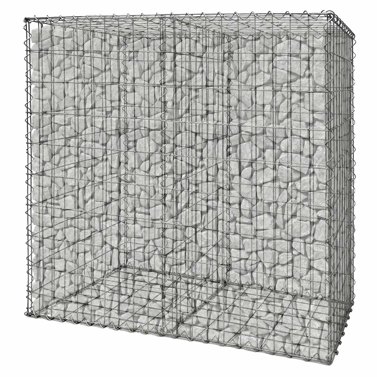 Galvanised Gabion Basket, 100x50x100 cm, 3 Compartments