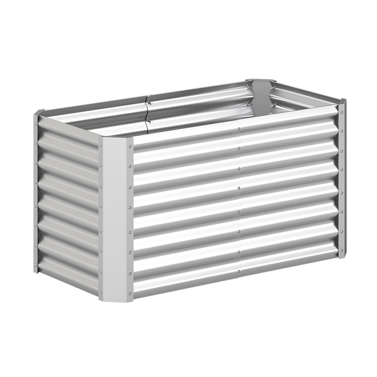 Galvanized Raised Garden Bed, 4 x 2 x 2 ft, Silver
