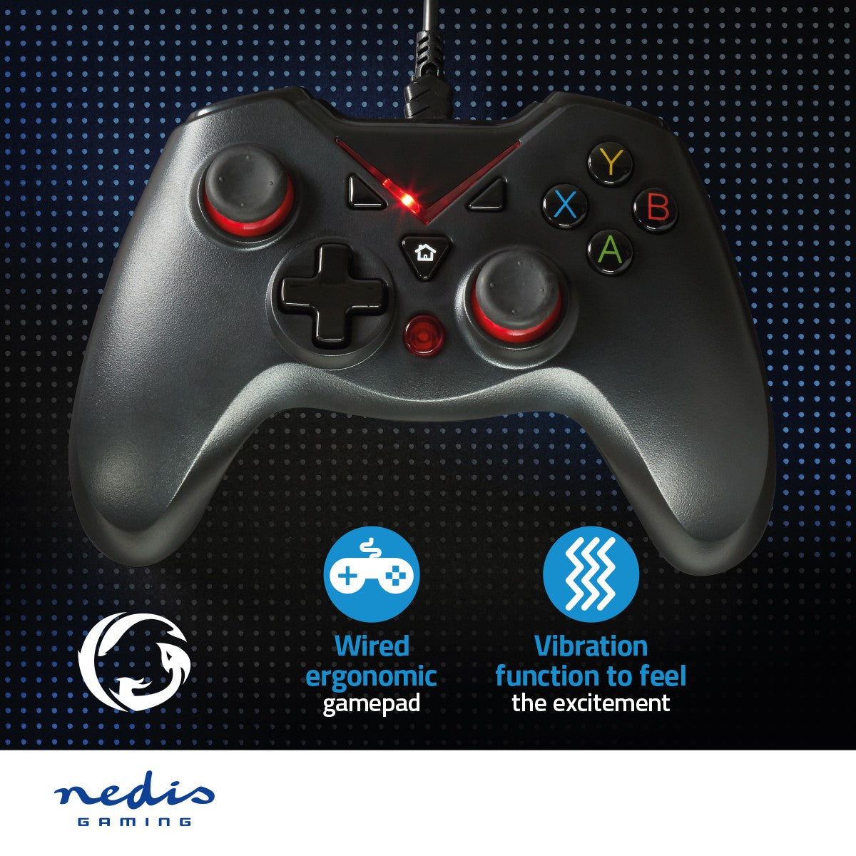 Game Control | USB Type-A | USB Power | PC | Number of buttons: 12 | Cable length: 1.60 m | Black