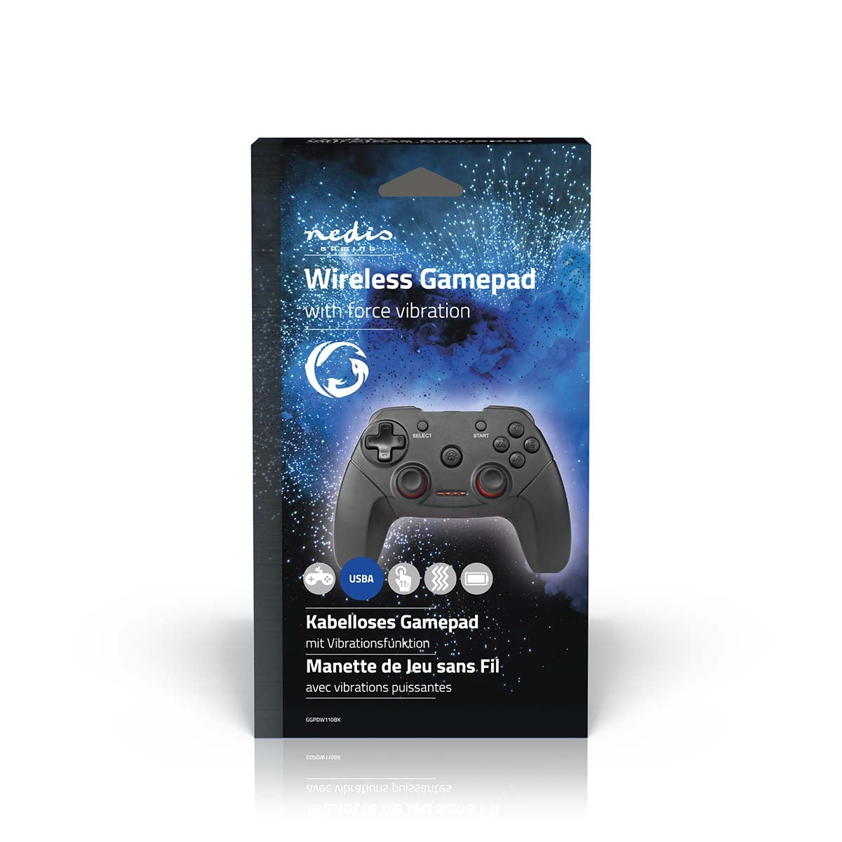 Game Control | Wireless | Battery powered | PC | Number of buttons: 11 | Cable length: 1.00 m | Black