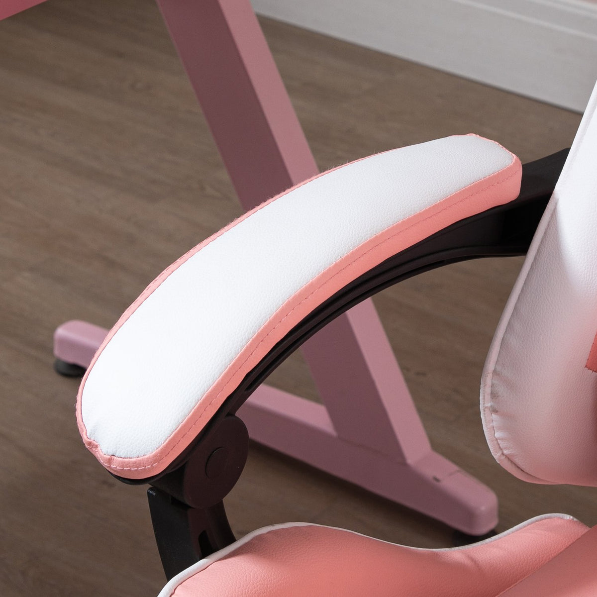 Gaming Chair, Computer Chair, Ergonomic Office Chair With Headrest, Lumbar Cushion, Height Adjustable, 360° Rotatable, Pink + White