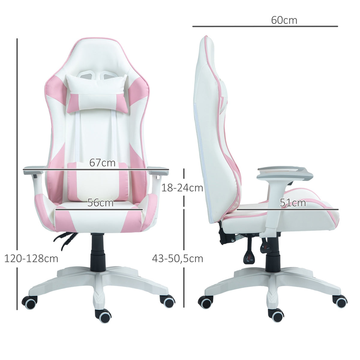 Gaming Chair Office Chair Ergonomic Computer Chair Lumbar Cushion Height Adjustable Rocker Function Reclining Function 3D Armrest