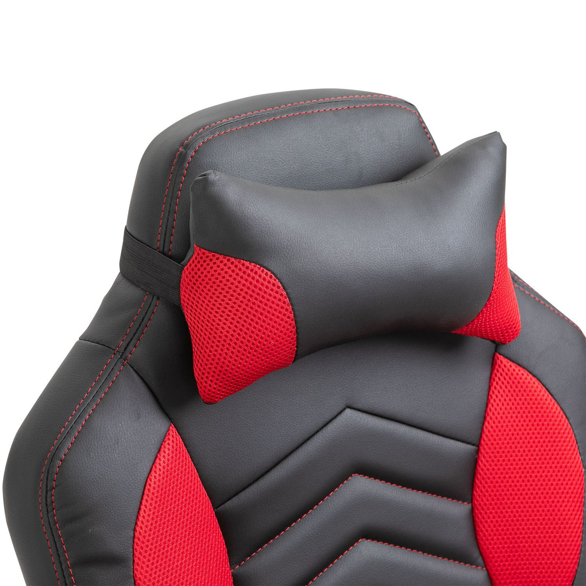 Gaming Chair Office Chair With Massage Function, Massage Chair, Heat Function, 6 Vibration Points, Pu, Red, 68X69X108-117Cm