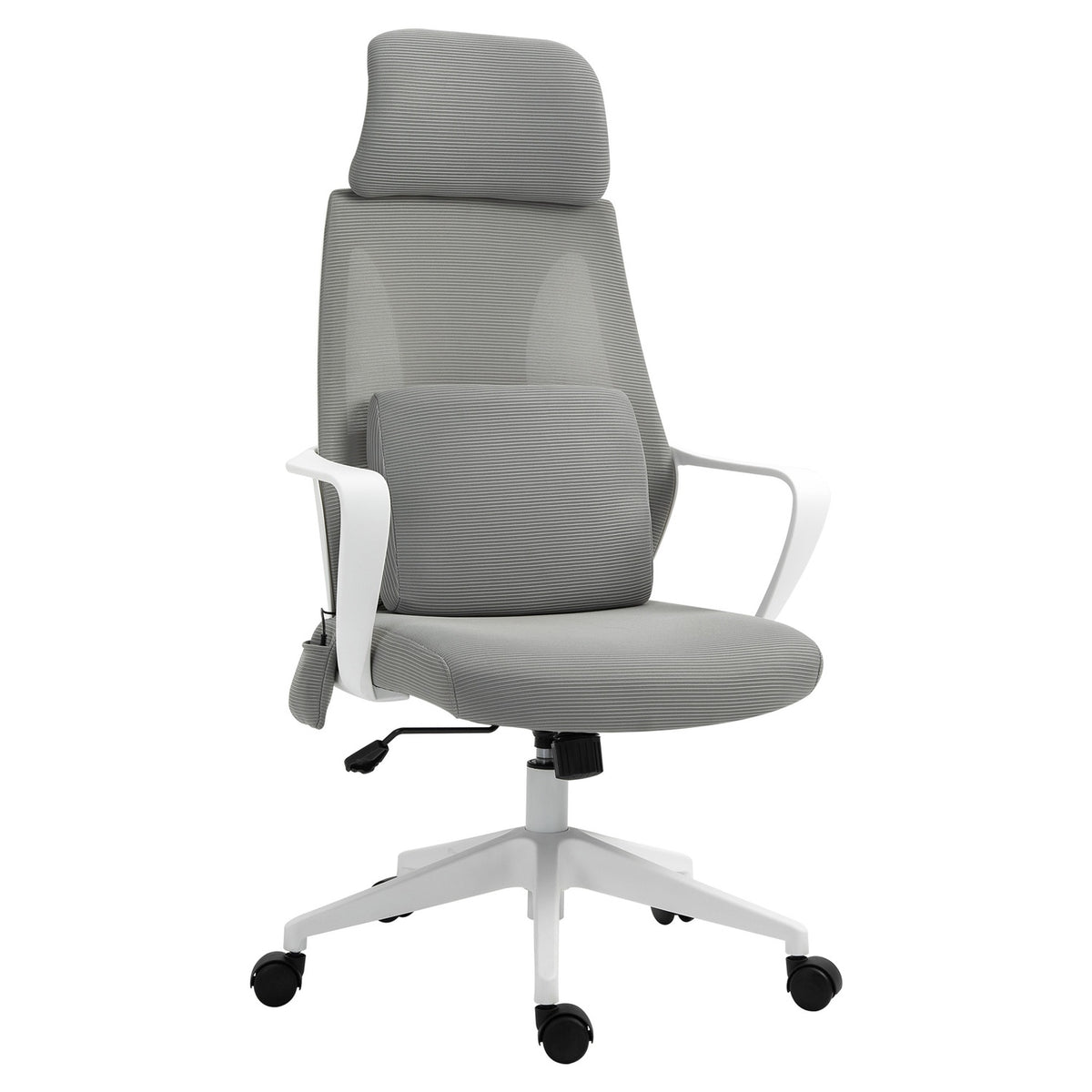 Gaming Chair, Office Chair With Massage Function, Swivel Chair, Ergonomic, Nylon, Gray, 62X60X114-122Cm