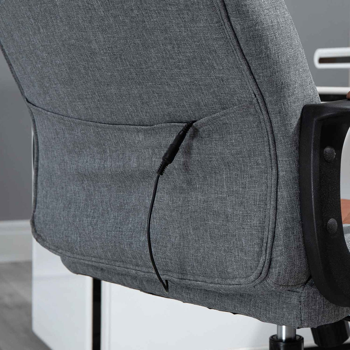 Gaming Chair Swivel Chair, Office Chair, Ergonomic, Pu Leather, Steel, Gray + Brown, 60X70X109-119Cm