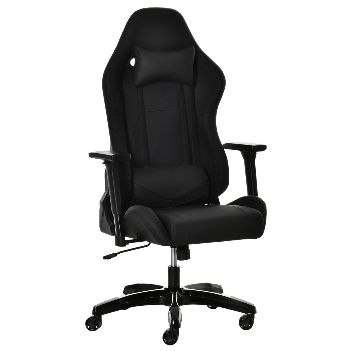 Gaming Chair With Rocker And Reclining Function, Height-Adjustable Office Chair, Ergonomic Swivel Chair, 90-160° Tilt Angle, Faux Leather 71X58X125-131Cm