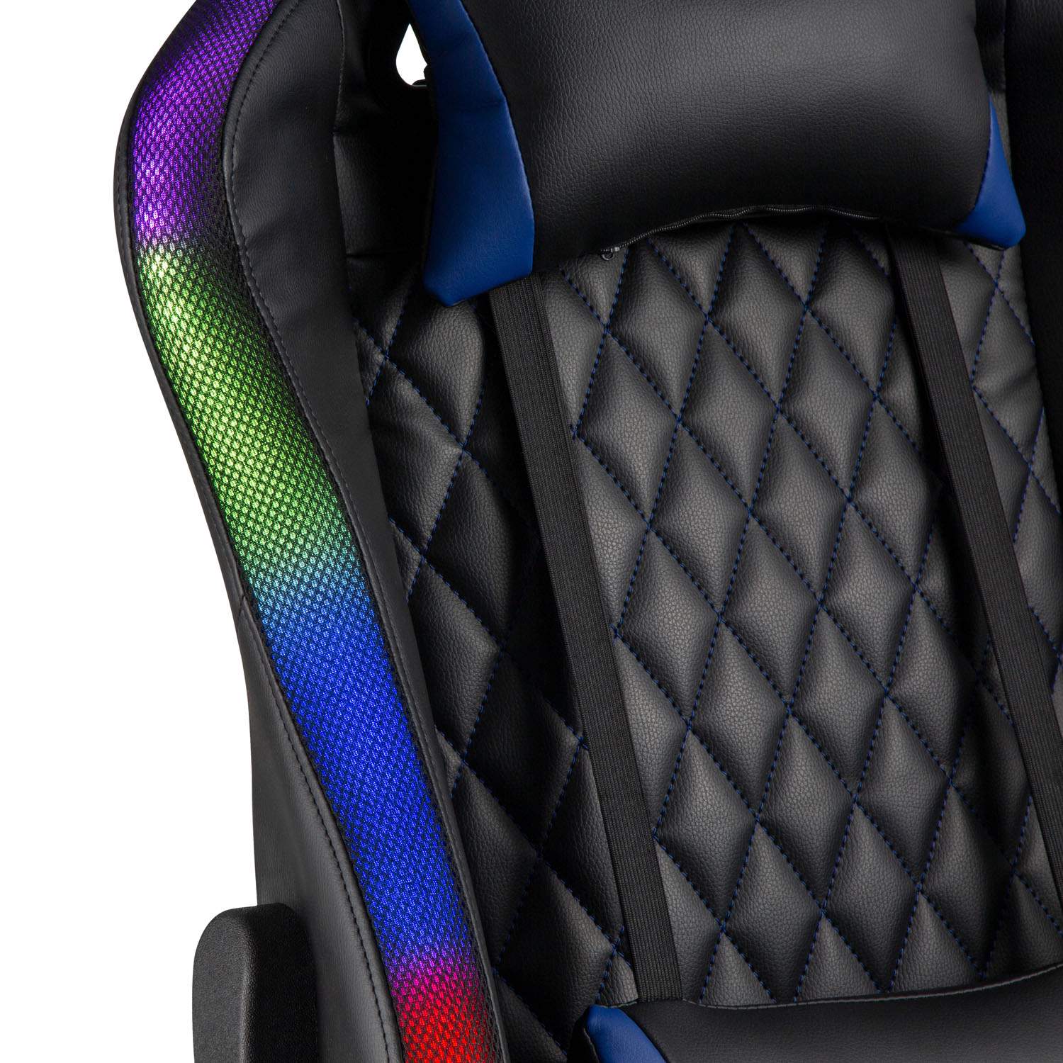 Gaming Chair with RGB Lighting, Black/Blue, Ergonomic Design