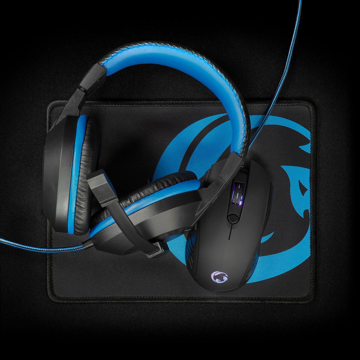 Gaming Combo Kit | 3-in-1 | Headset, mouse and mouse pad | Blue / Black