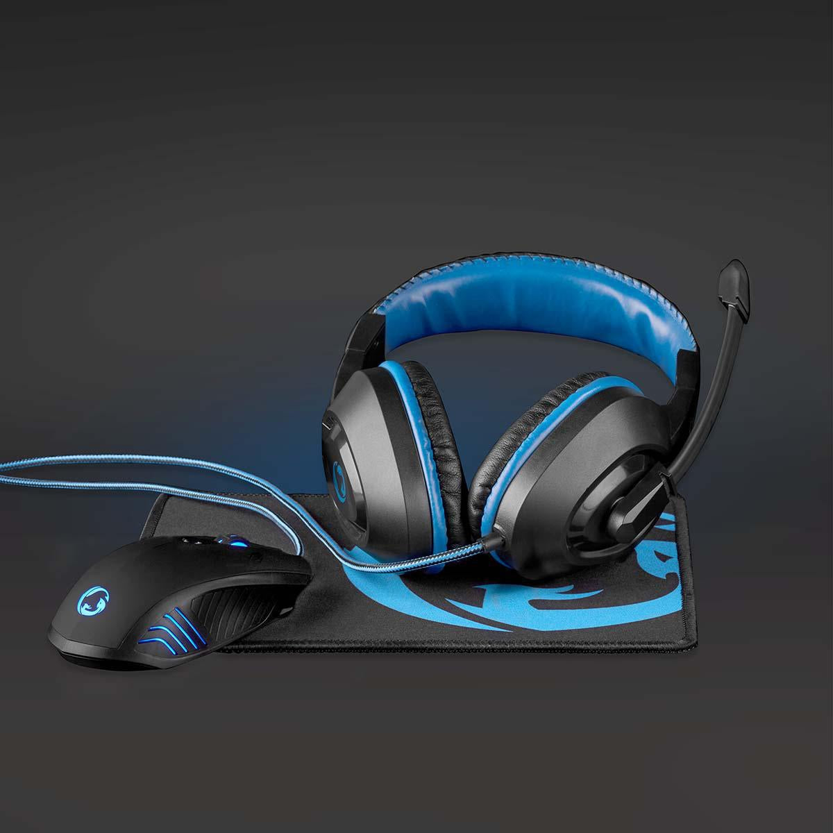 Gaming Combo Kit | 3-in-1 | Headset, mouse and mouse pad | Blue / Black
