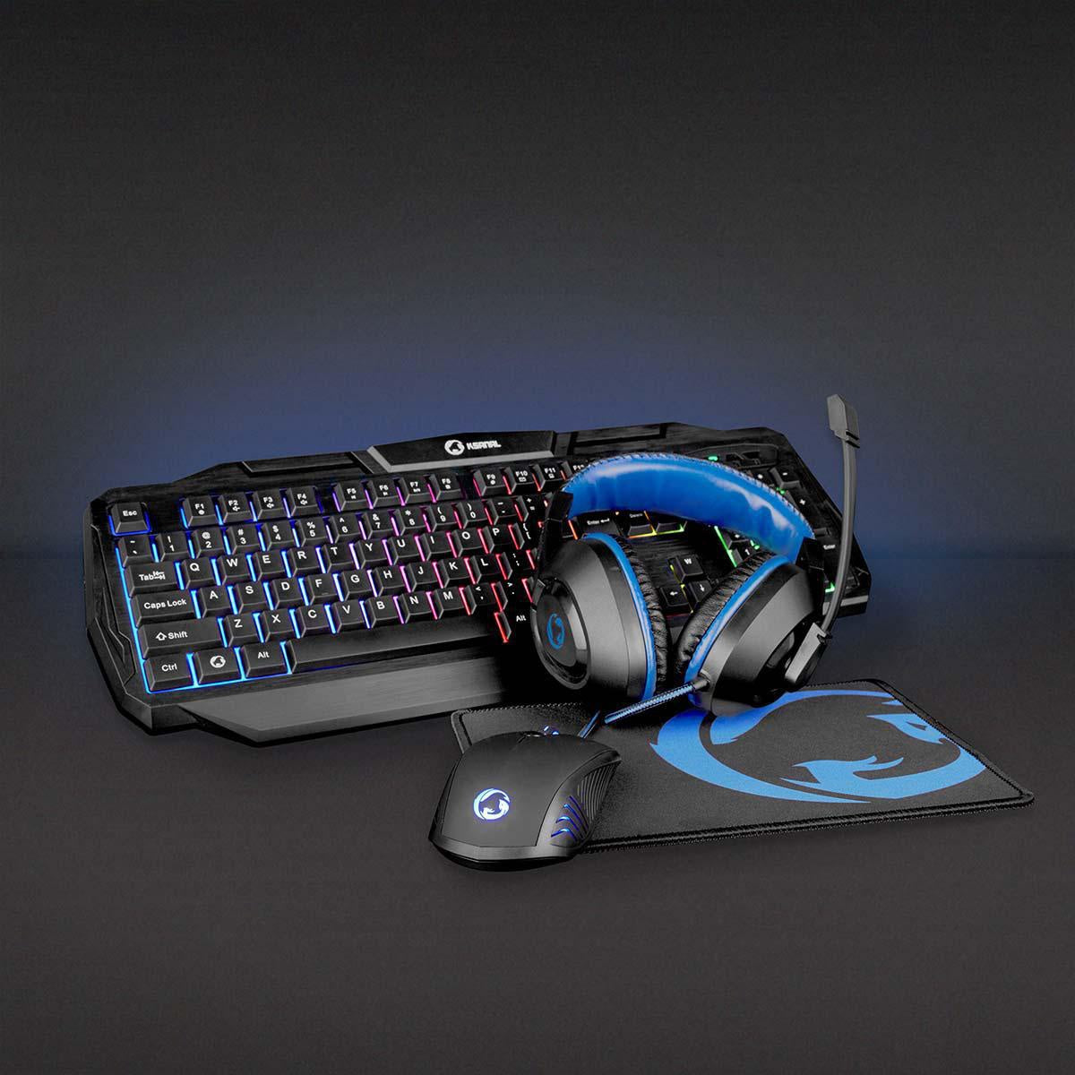 Gaming Combo Kit | 4-in-1 | Keyboard, headset, mouse and mouse pad | Blue / Black | QWERTY | IT Layout