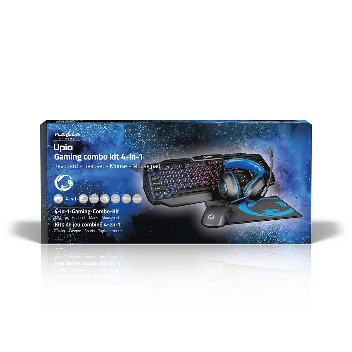 Gaming Combo Kit | 4-in-1 | Keyboard, headset, mouse and mouse pad | Blue / Black | QWERTY | IT Layout
