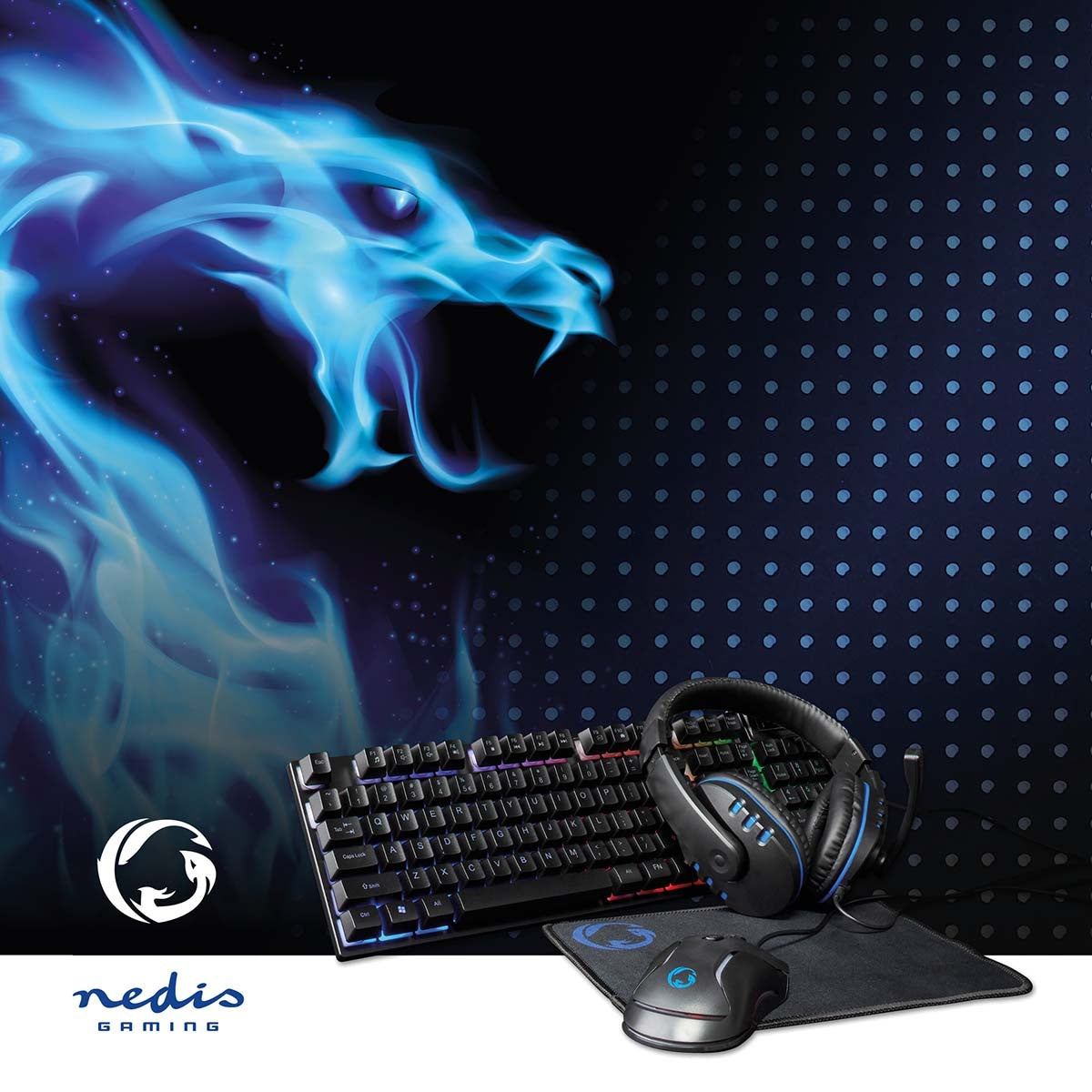 Gaming Combo Kit | 5-in-1 | Keyboard, headset, mouse and mouse pad | Black | QWERTY | US Layout