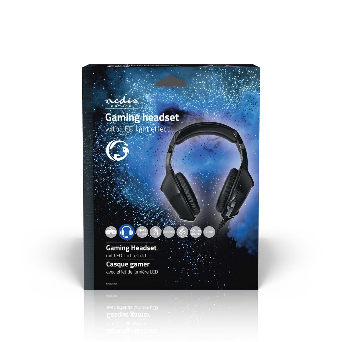 Gaming Headset | Over-Ear | Stereo | USB Type-A / 2x 3.5 mm | Foldable Microphone | 2.20 m | LEDs