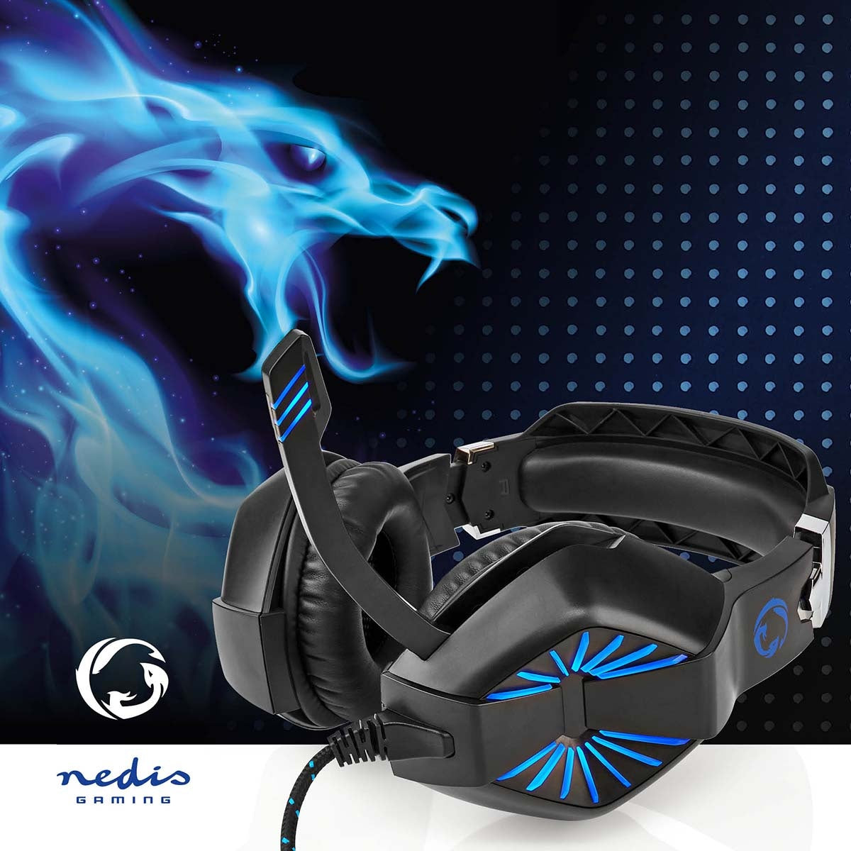 Gaming Headset | Over-Ear | Stereo | USB Type-A / 2x 3.5 mm | Foldable Microphone | 2.20 m | LEDs