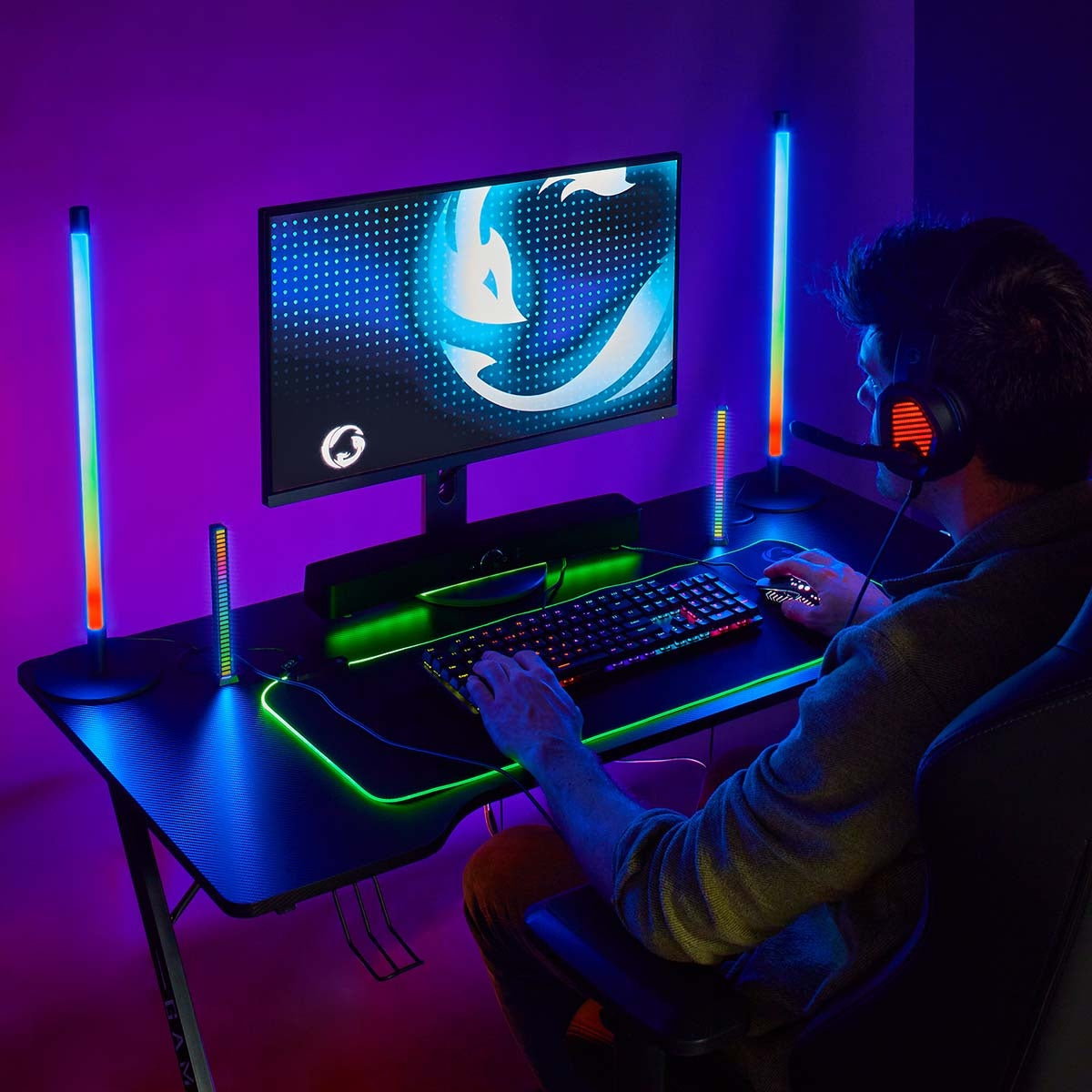 Gaming Headset | Over-Ear | Surround | USB Type-A | Foldable Microphone | 2.10 m | LEDs