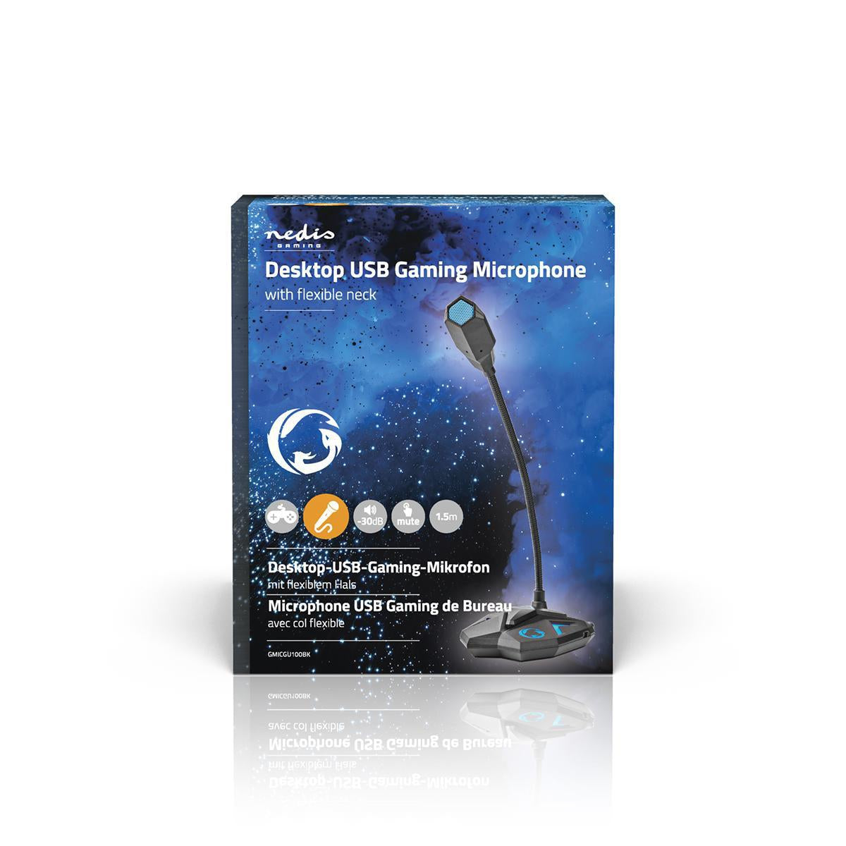 Gaming Microphone | Used for: Computer / Desktop | USB | Connection output: 1x 3.5 mm audio output | On / off button | Headphone jack