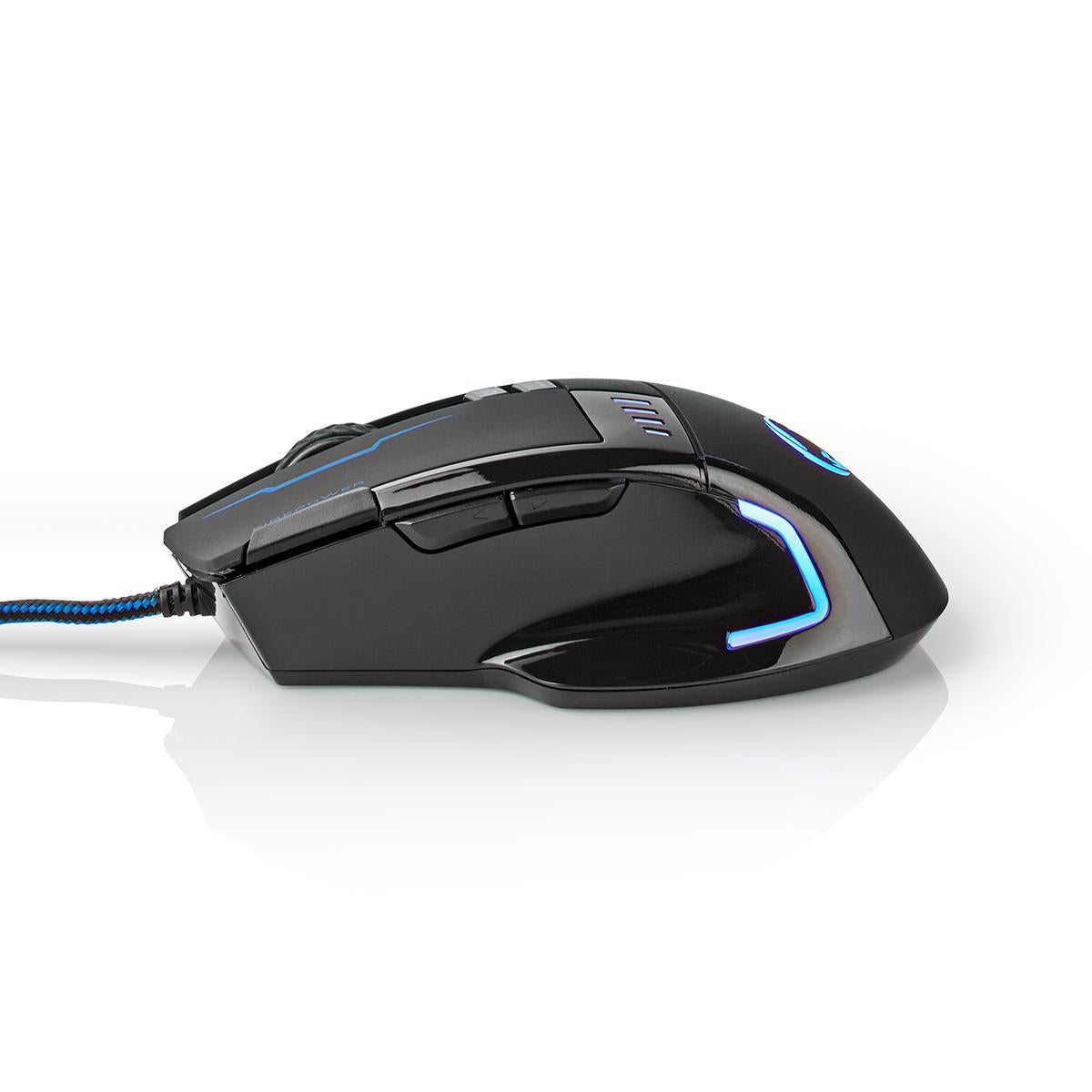 Gaming Mouse | Wire bound | 800 / 1600 / 2400 / 4000 dpi | Adjustable DPI | Number of buttons: 8 | Programmable buttons | Right-handed | 1.50 m | LEDs