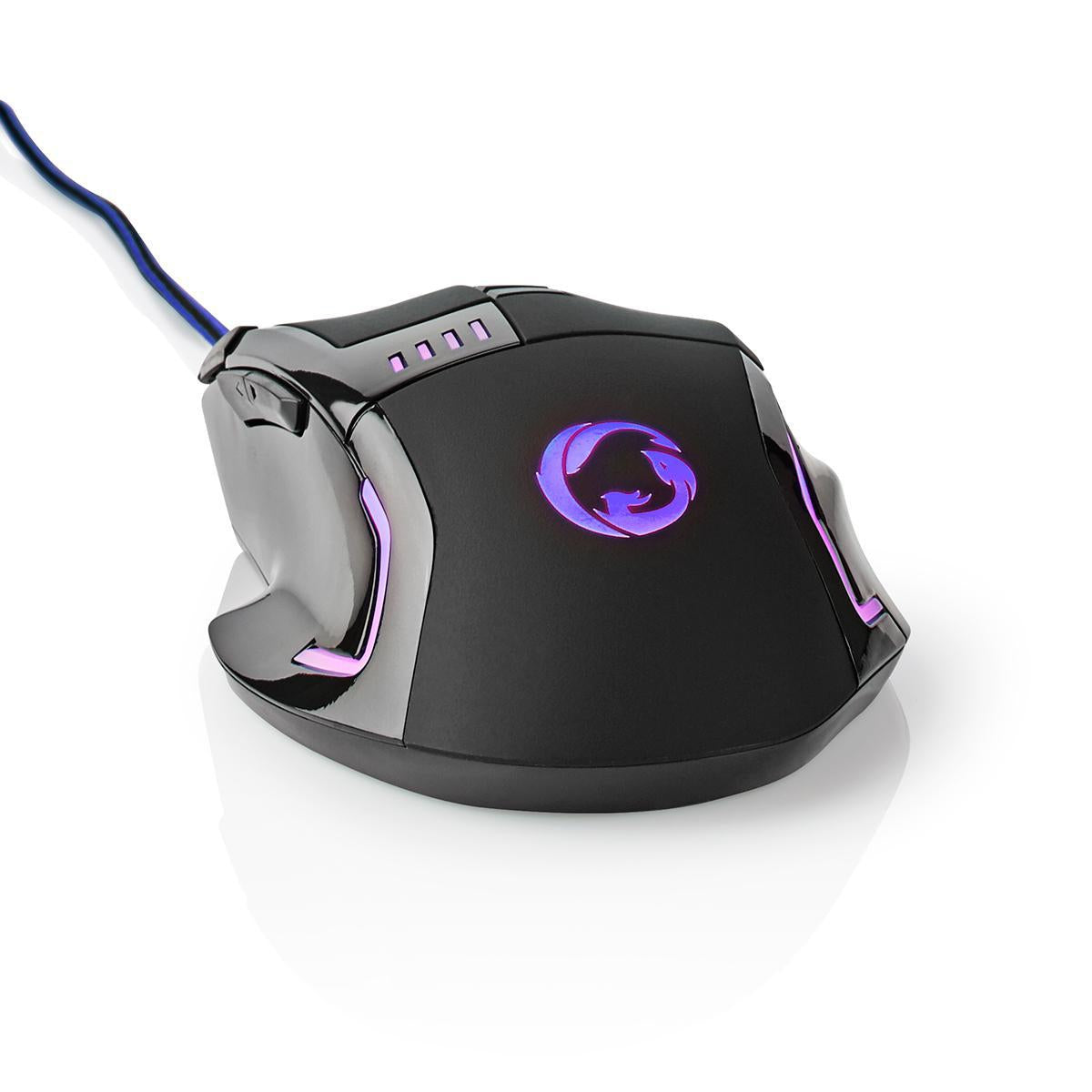 Gaming Mouse | Wire bound | 800 / 1600 / 2400 / 4000 dpi | Adjustable DPI | Number of buttons: 8 | Programmable buttons | Right-handed | 1.50 m | LEDs