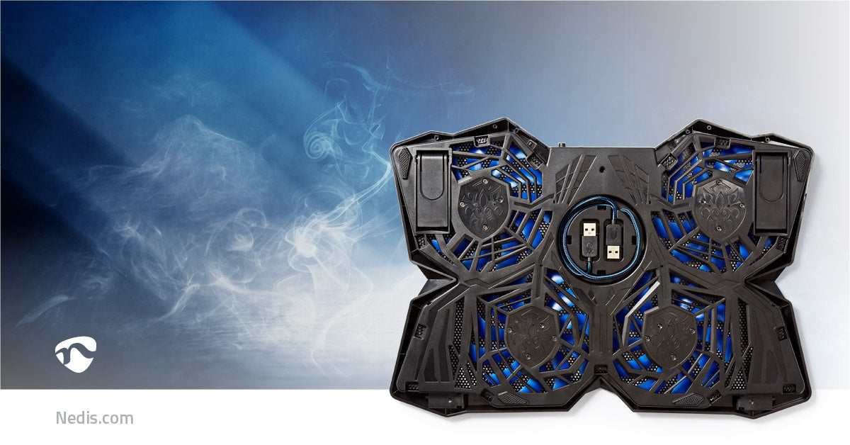 Gaming Notebook cooler | Number of fans: 4 | USB Power | 15" | 19" | LEDs
