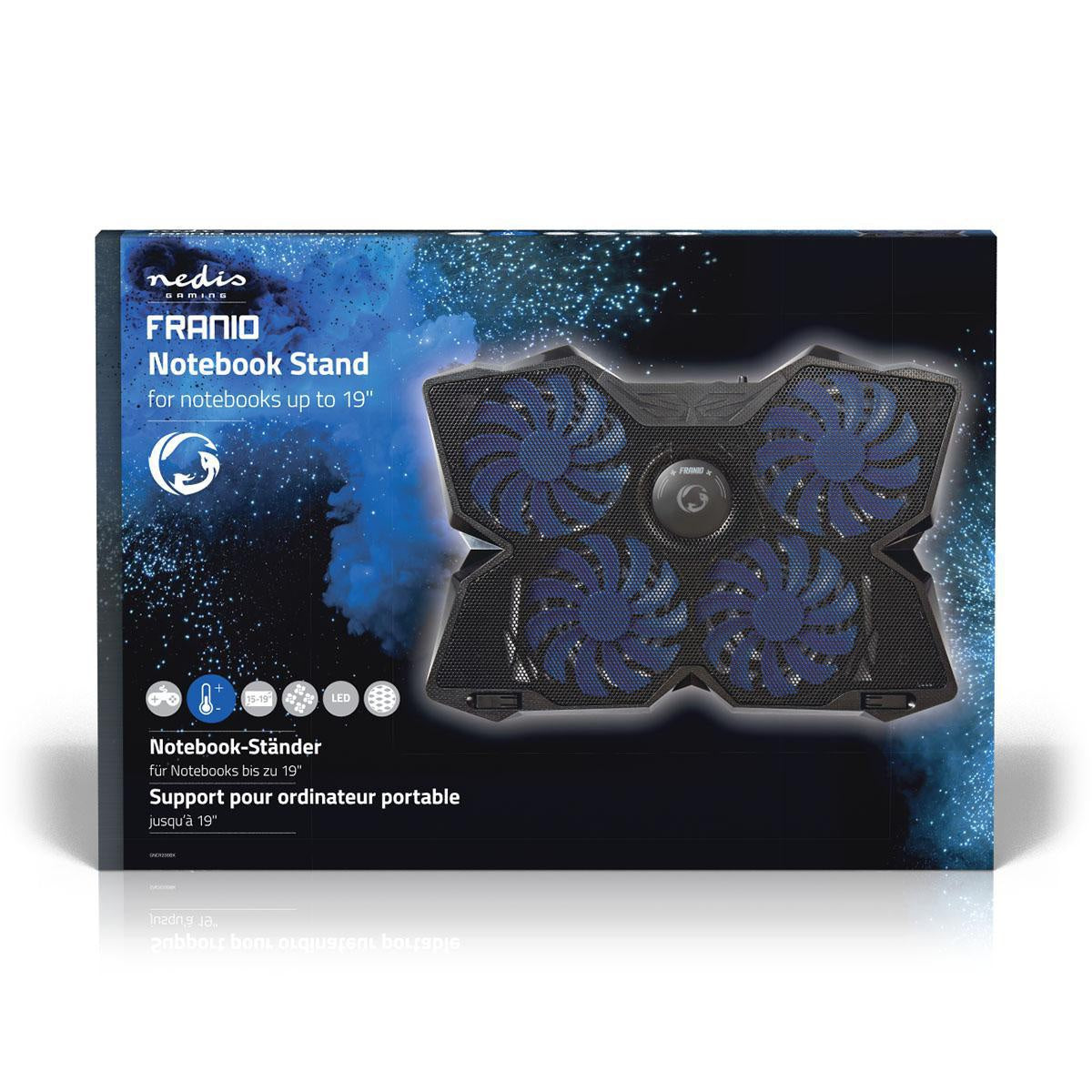 Gaming Notebook cooler | Number of fans: 4 | USB Power | 15" | 19" | LEDs