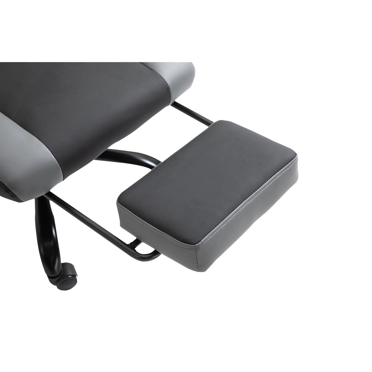 Gaming chair, height adjustable including headrest, adjustable lumbar cushion with footrests, ergonomic, up to 120 kg, black