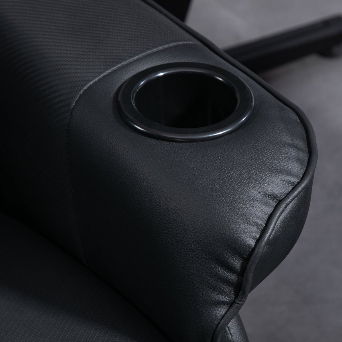 Gaming chair with massage, 360° rotatable, 6 massage points, footrest, removable headrest, artificial leather, 79.5 x 82.5 x 111.5cm, black