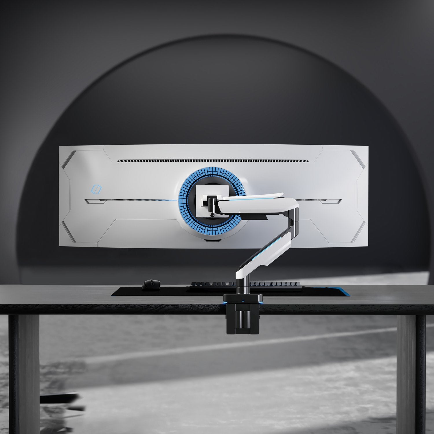 Gaming monitor arm 17-32" with lighting Black/White