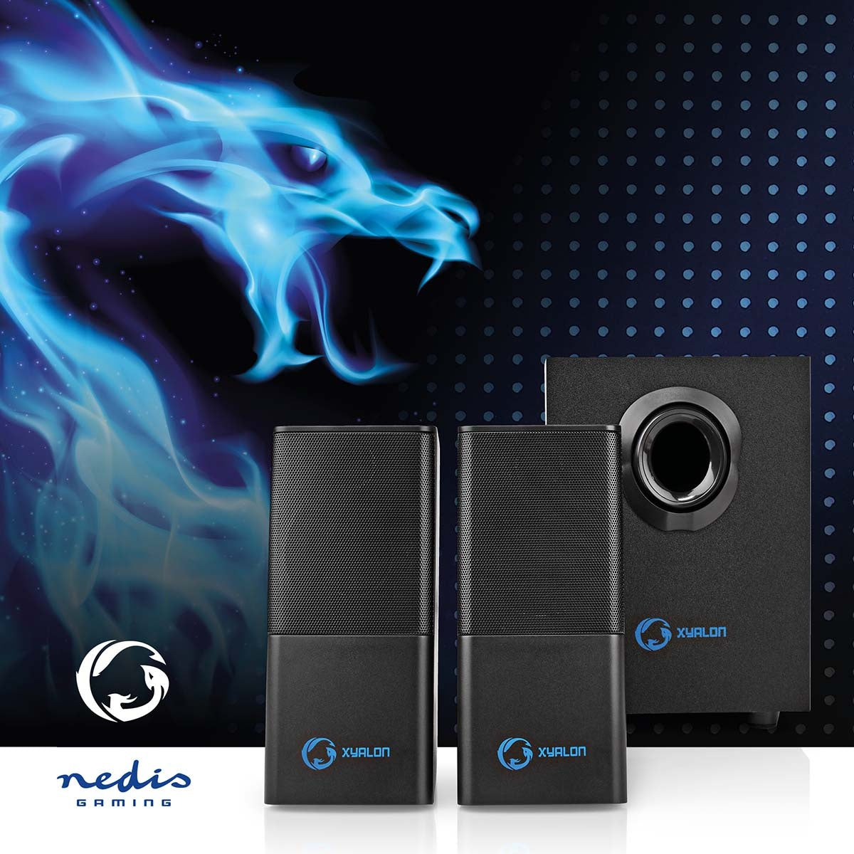 Gaming speakers | Speaker channels: 2.1 | USB Power | 3.5 mm Male | 30 W| Without Lighting | Volume control
