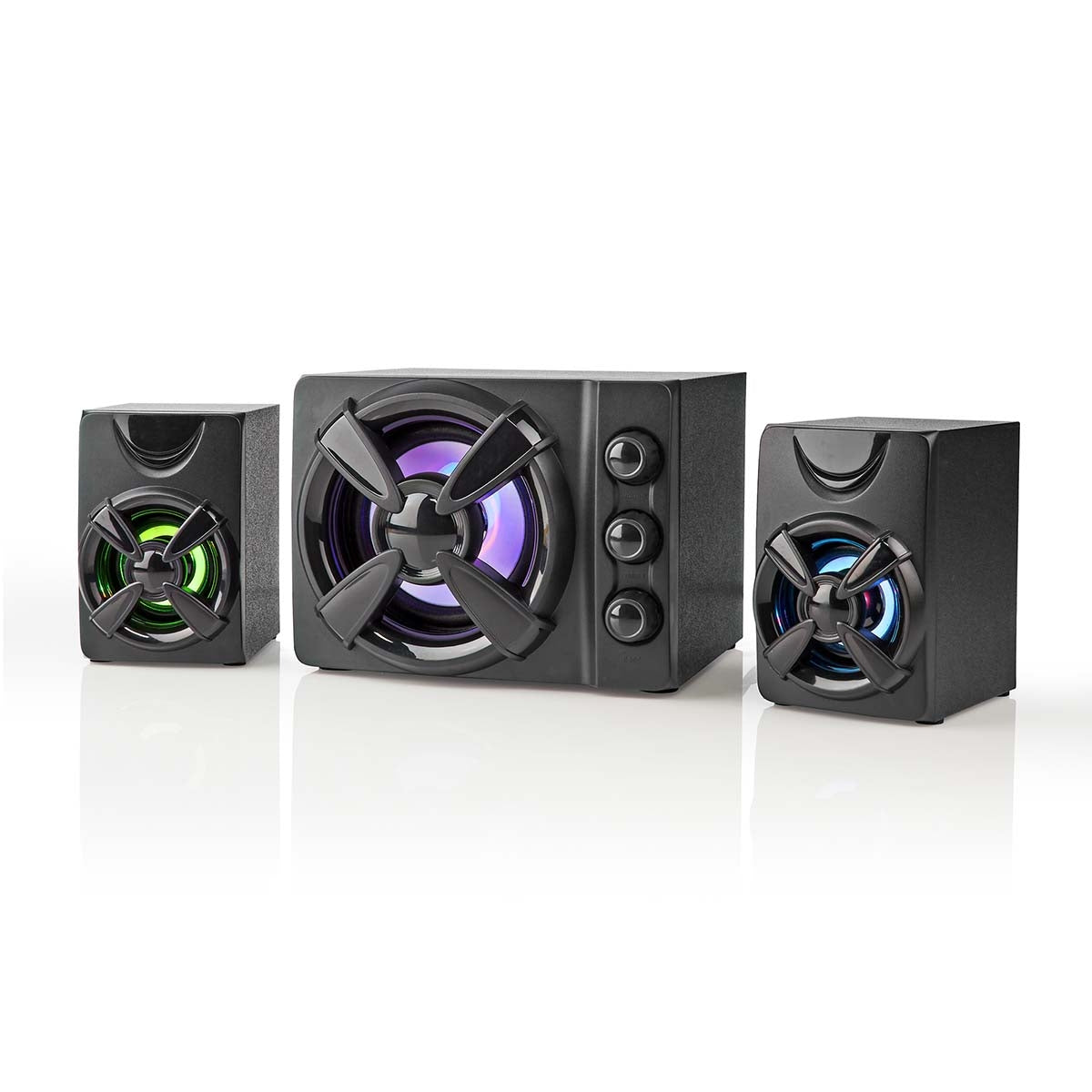 Gaming speakers | Speaker channels: 2.1 | USB Power | 3.5 mm Male | 33 W| LEDs | Volume control