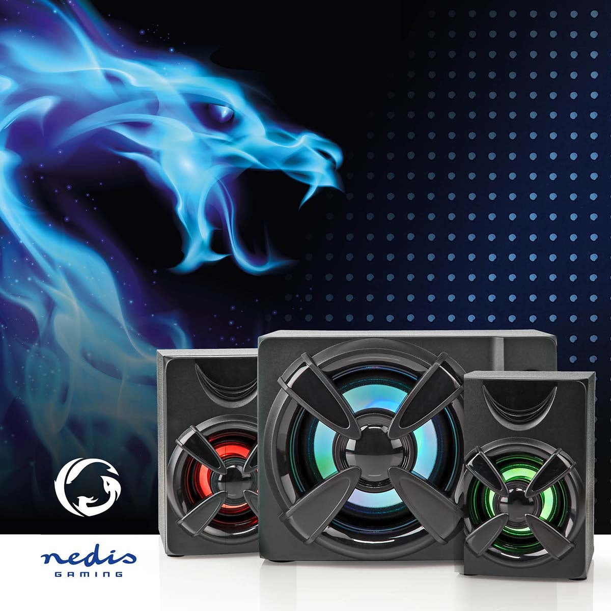 Gaming speakers | Speaker channels: 2.1 | USB Power | 3.5 mm Male | 33 W| LEDs | Volume control