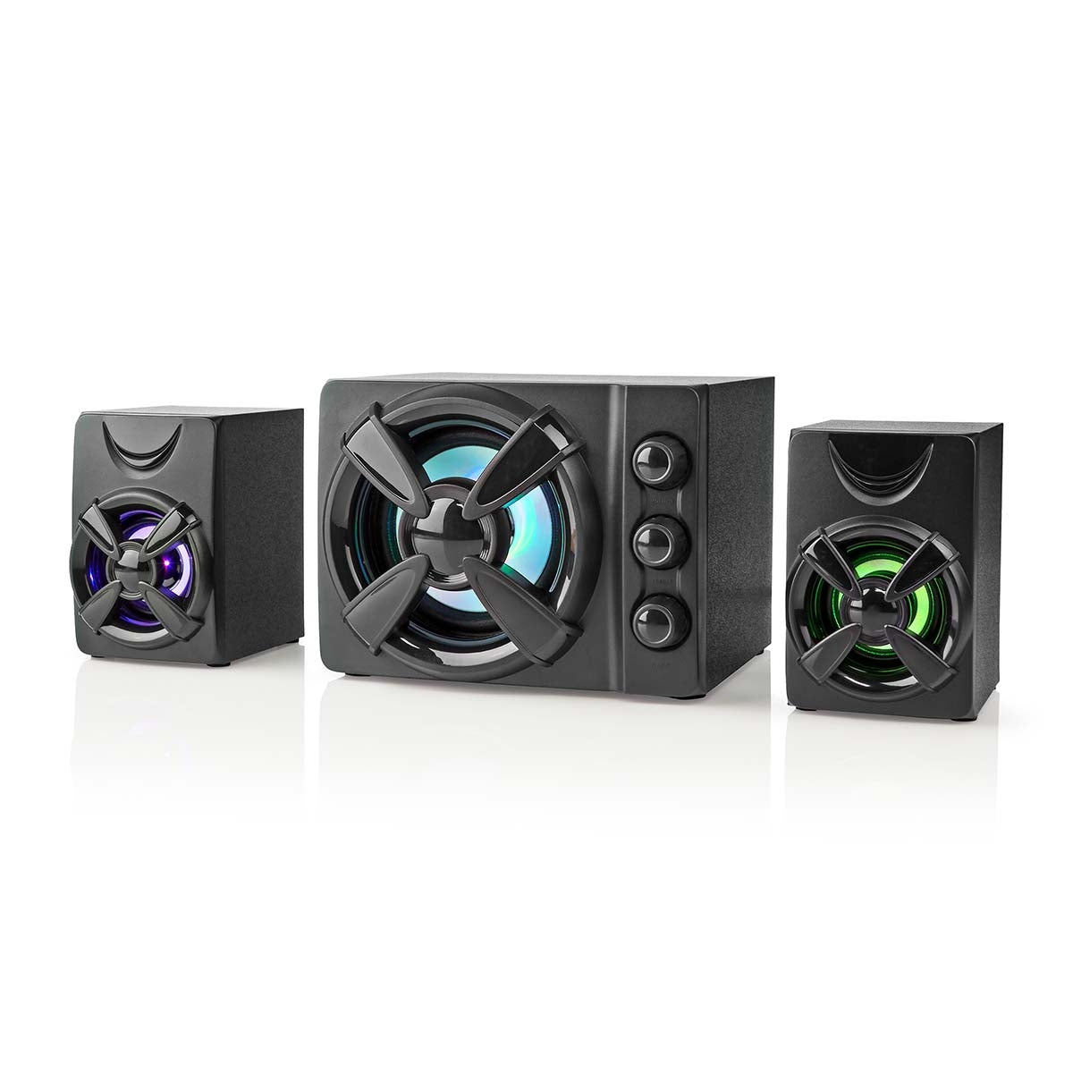 Gaming speakers | Speaker channels: 2.1 | USB Power | 3.5 mm Male | 33 W| LEDs | Volume control