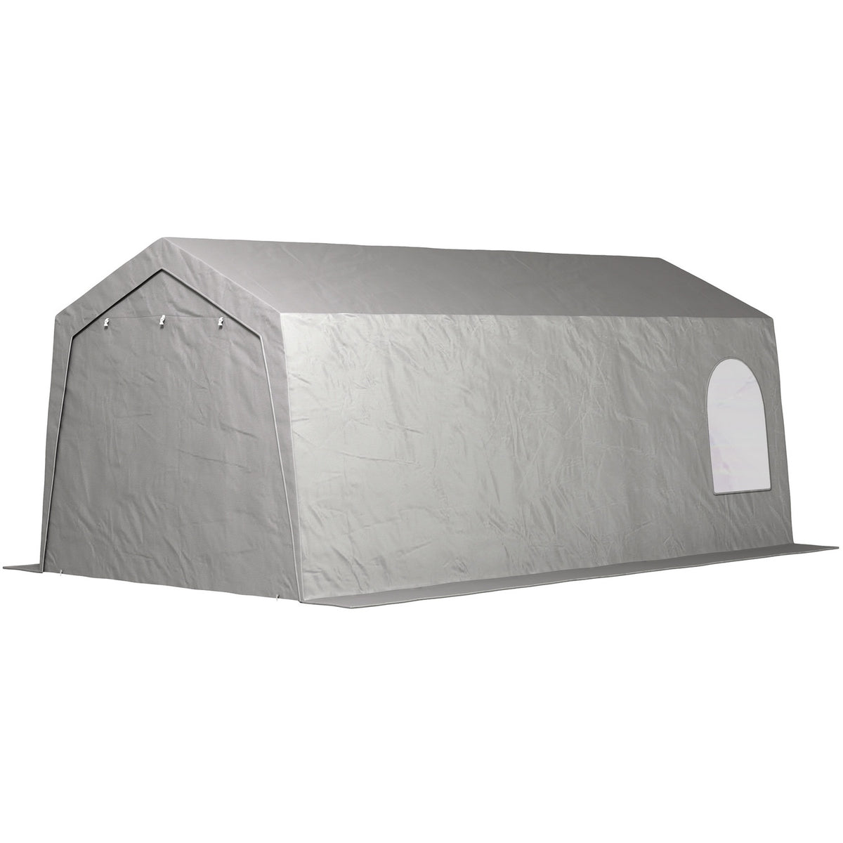 Garage Tent, Waterproof Tent Garage with Doors, Windows, Anti-Dust Bicycle Cover, Tool Shed, Tool Tent Shed for Outdoor, Patio, Garden, Approx. 300 x 600 x 250 cm, Light Gray