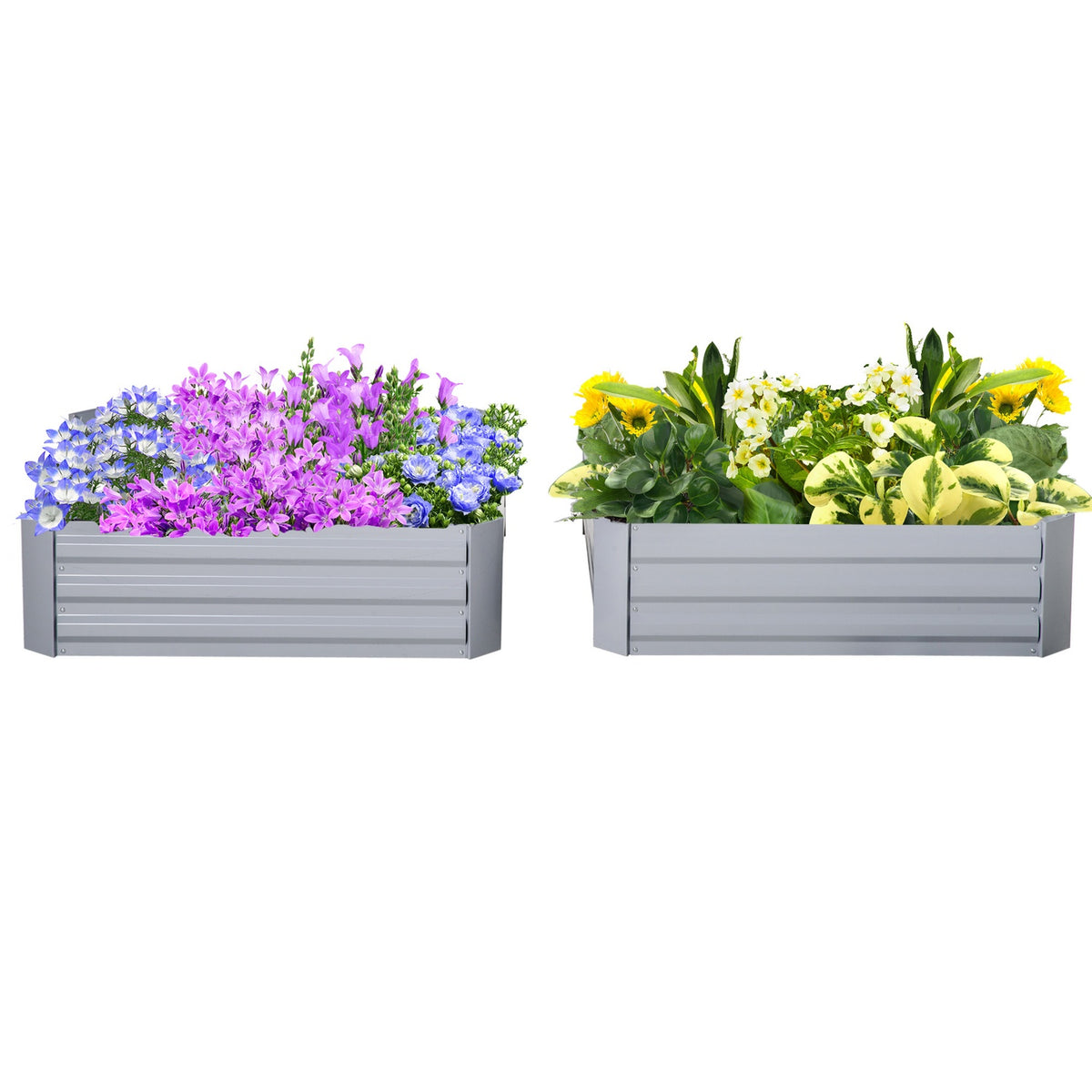 Garden Bed & Planter Box In Gray, Galvanized Steel, 100X100X30Cm