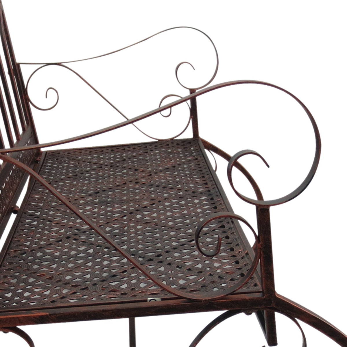 Garden Bench 2-Seater Metal Bronze-Red