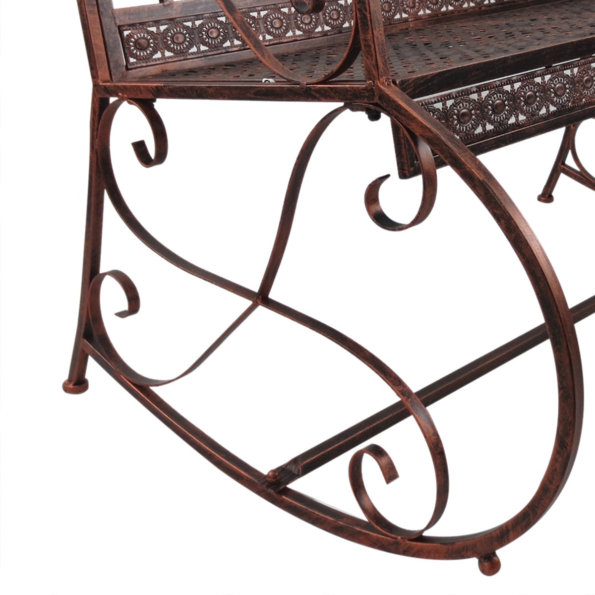 Garden Bench 2-Seater Metal Bronze-Red
