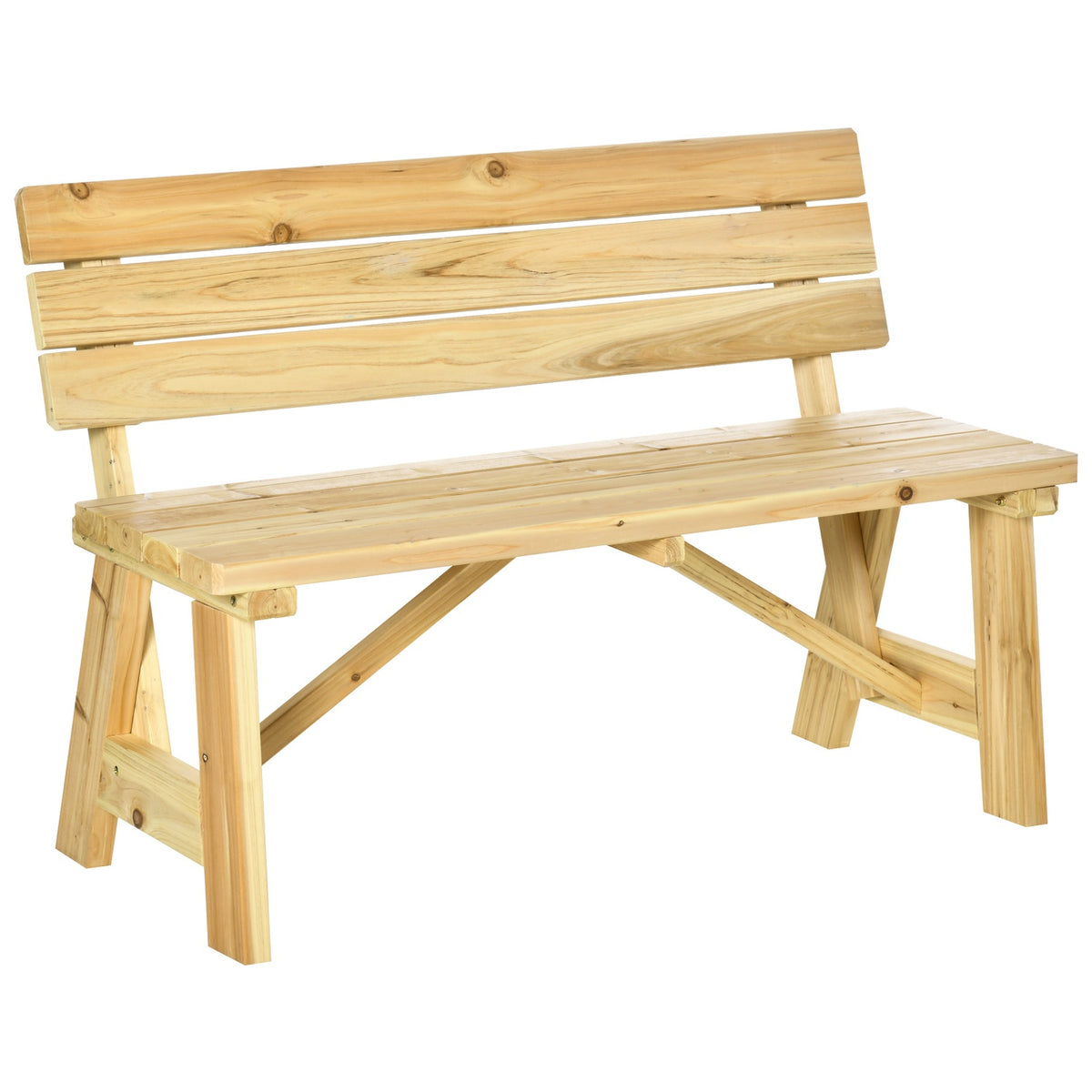 Garden Bench 2-Seater Park Bench Made Of Wood Bench Up To 220 Kg Bench Patio Bench With Backrests Garden Furniture Solid Wood 116 X 56 X 80 Cm