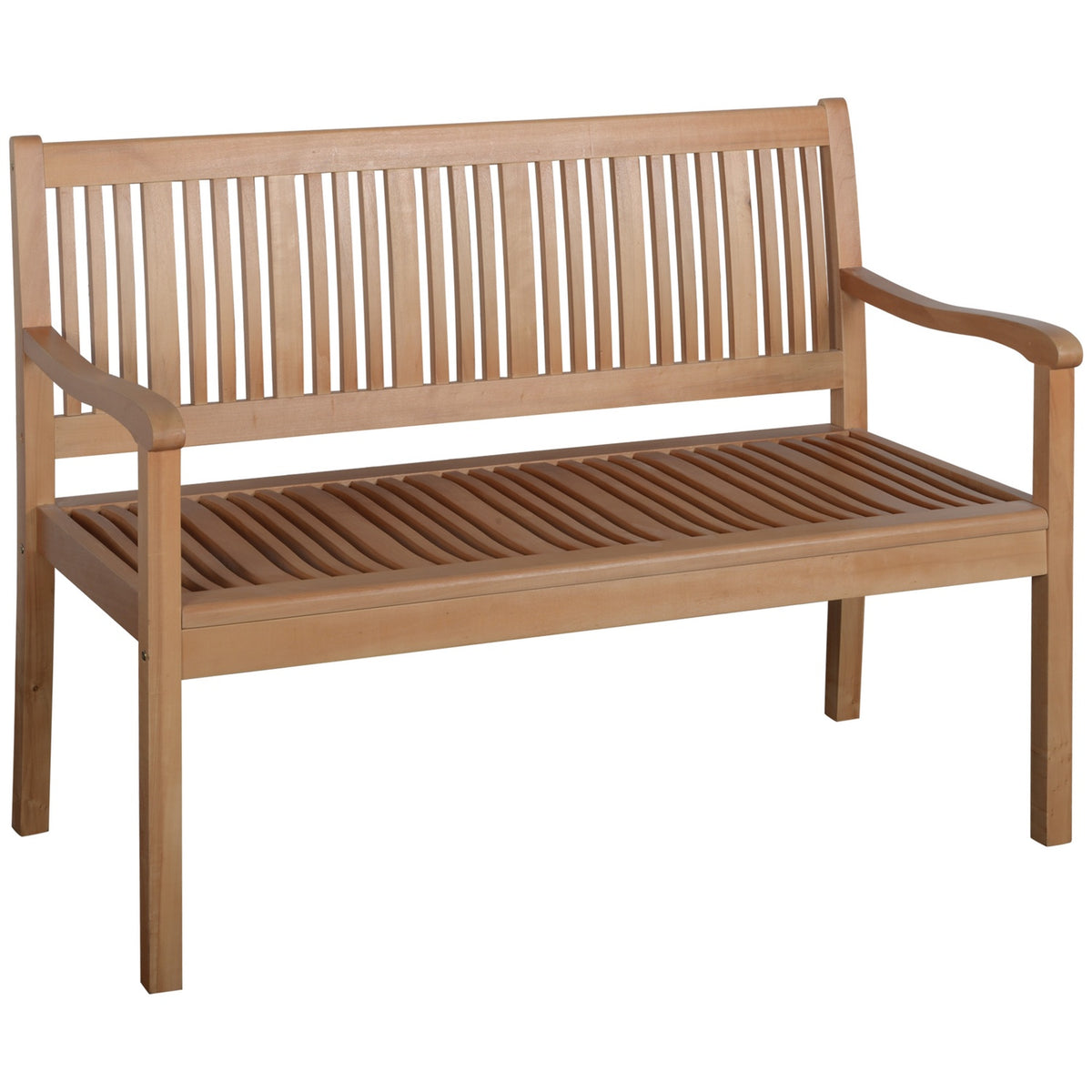 Garden Bench 2-Seater Poplar Wood Backrest Yellow 180Kg Patio Garden
