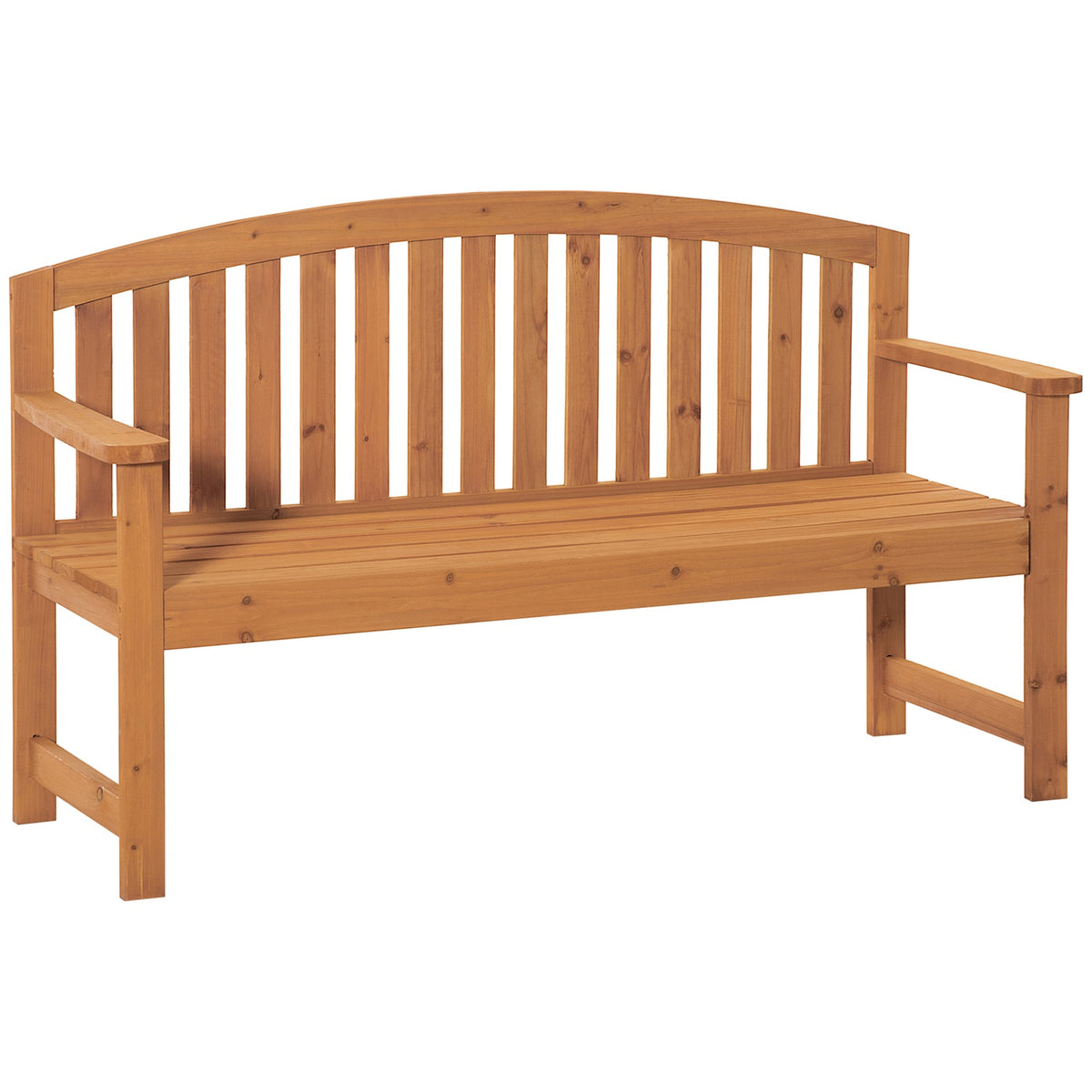 Garden Bench 2-Seater Wooden Bench Park Bench Up To 320 Kg Bench Patio Bench With Backrests Garden Furniture Fir Wood Orange 140 X 50 X 85 Cm