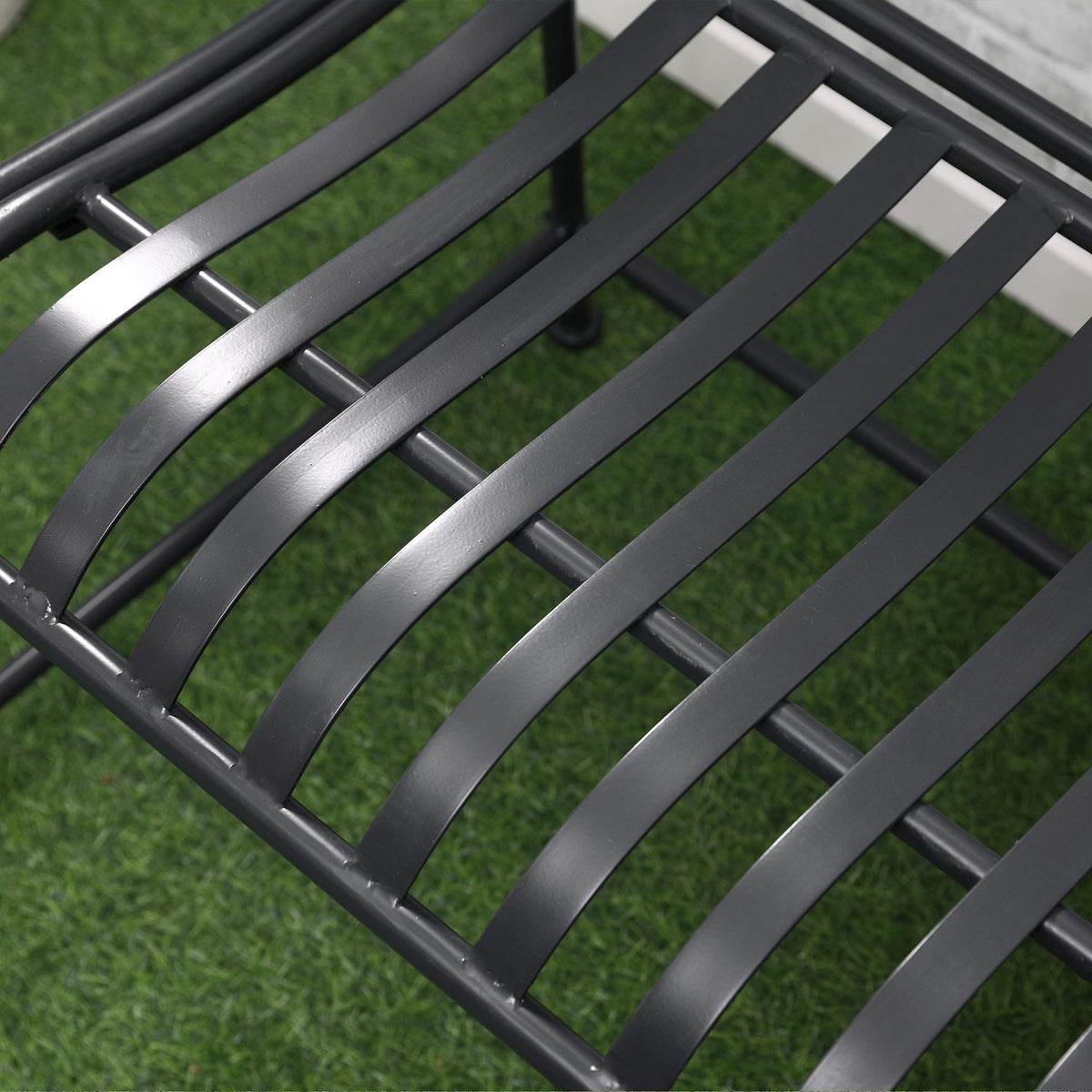 Garden Bench Bench For 2 People Park Bench Armrest Metal Bench Garden Balcony Patio Up To 220Kg Gray 155X54X96Cm