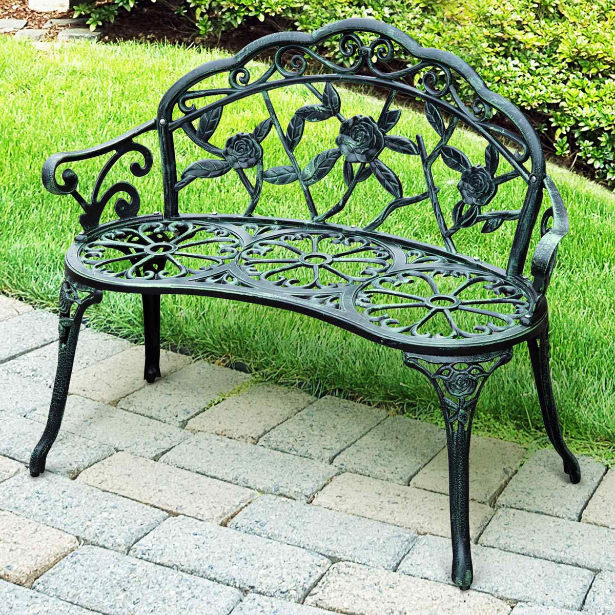 Garden Bench Park Bench Bench Garden Furniture 2-Seater Metal 100 X 54 X 78 Cm
