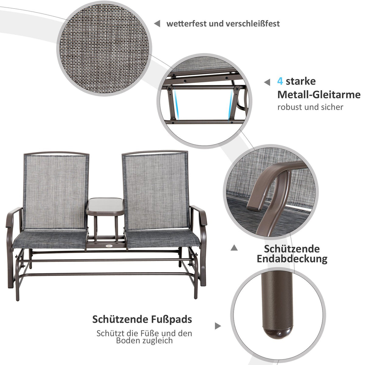 Garden Bench Rocking Chair Bench Rocking Bench Garden Chair With Table Swing Bench 2-Seater